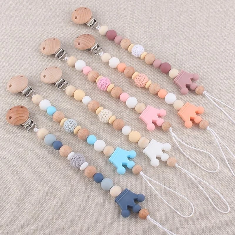 090B Baby Teething for Newborn Infants Pacifier Clip with Milestone Cards Massage Babies Gums Portable for Infants