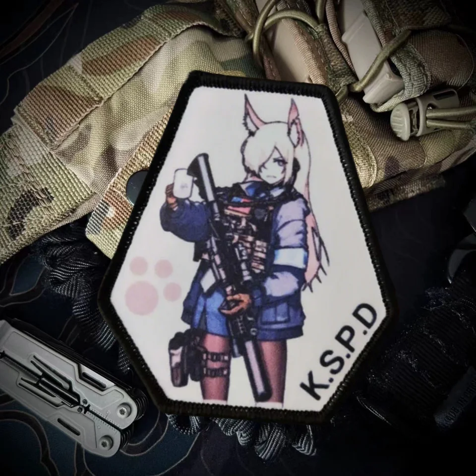 

Anime Girl Printed Tactical Patch Funny Hook&Loop Armband Military Morale Badge Clothing Decorative Backpack Stickers