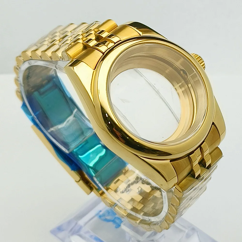 Gold NH35 case watch Store 36mm/39mm sapphire glass watch case fit NH35 NH36 NH34 NH70 NH72 movement