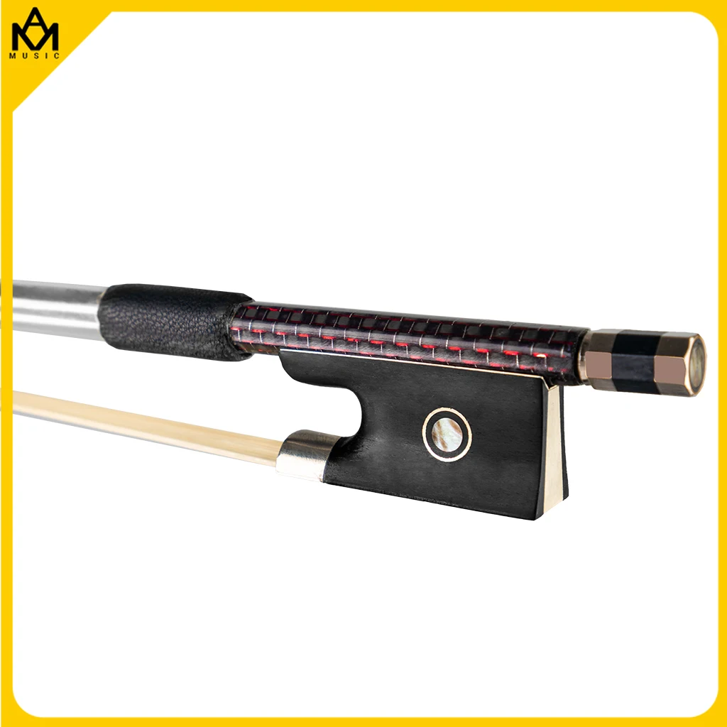 Master 4/4 Size Braided Carbon Fiber Violin Bow White Mongolia Horsehair Ebony Frog Light And Durable 