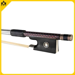 Master 4/4 Size Braided Carbon Fiber Violin Bow White Mongolia Horsehair Ebony Frog Light And Durable