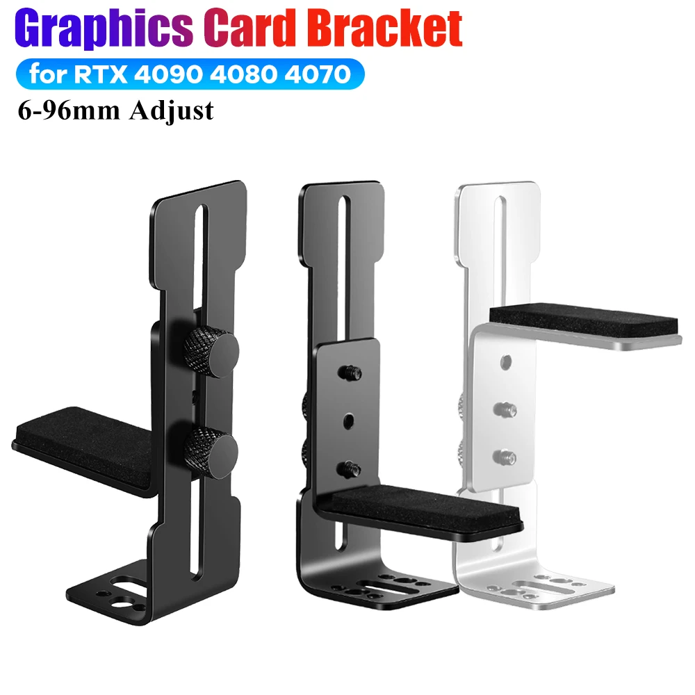 Chassis 12cm Fan Position Graphics Card Holder 6-96mm Sliding Adjustable GPU Brace Video Card Bracket for RTX 4090 4080