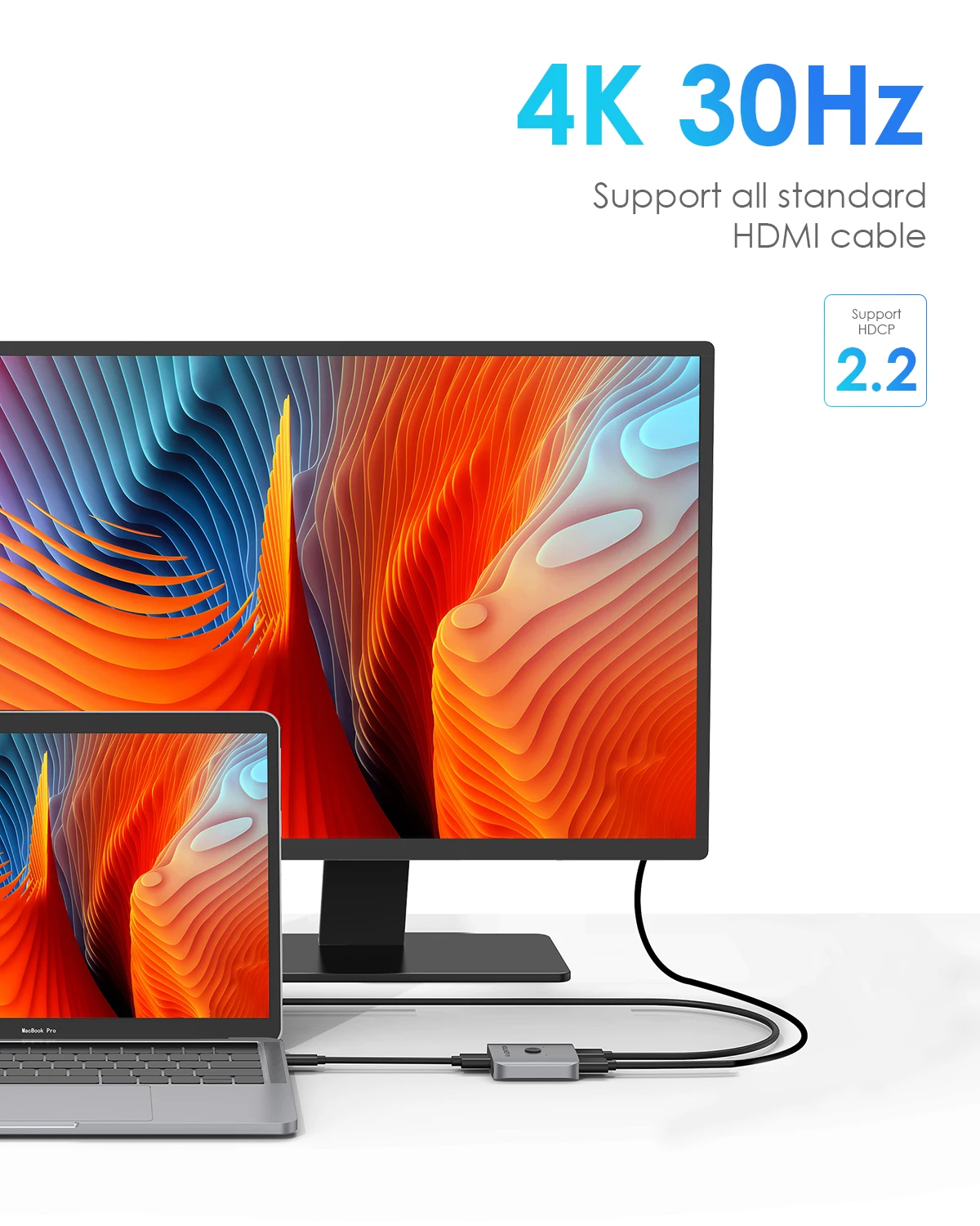 Interruptor bi-direcional HDMI, Switcher com indicador LED, TV Box, Fire Stick, Roku, 4K, 60Hz, Lention, Compatível com Xbox PS5, PS4, 3