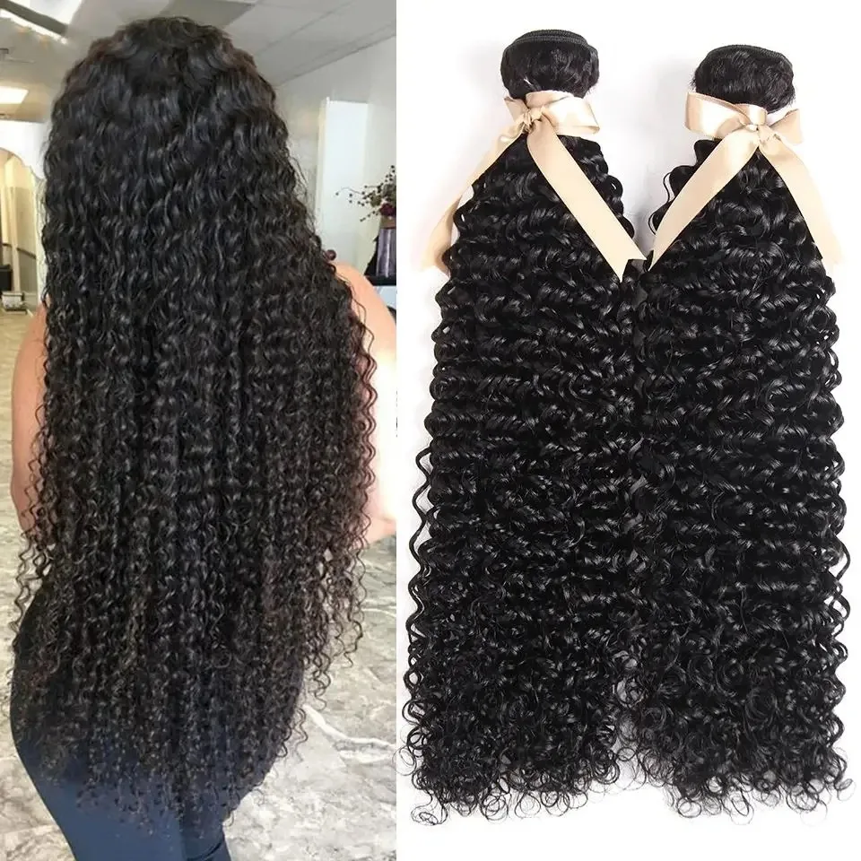 

YKB 30 40 Inch Curly Human Hair Bundles Remy 100% Raw Human Hair Brazilian Extensions 3 Bundles Deep Wave Double Weft For Women