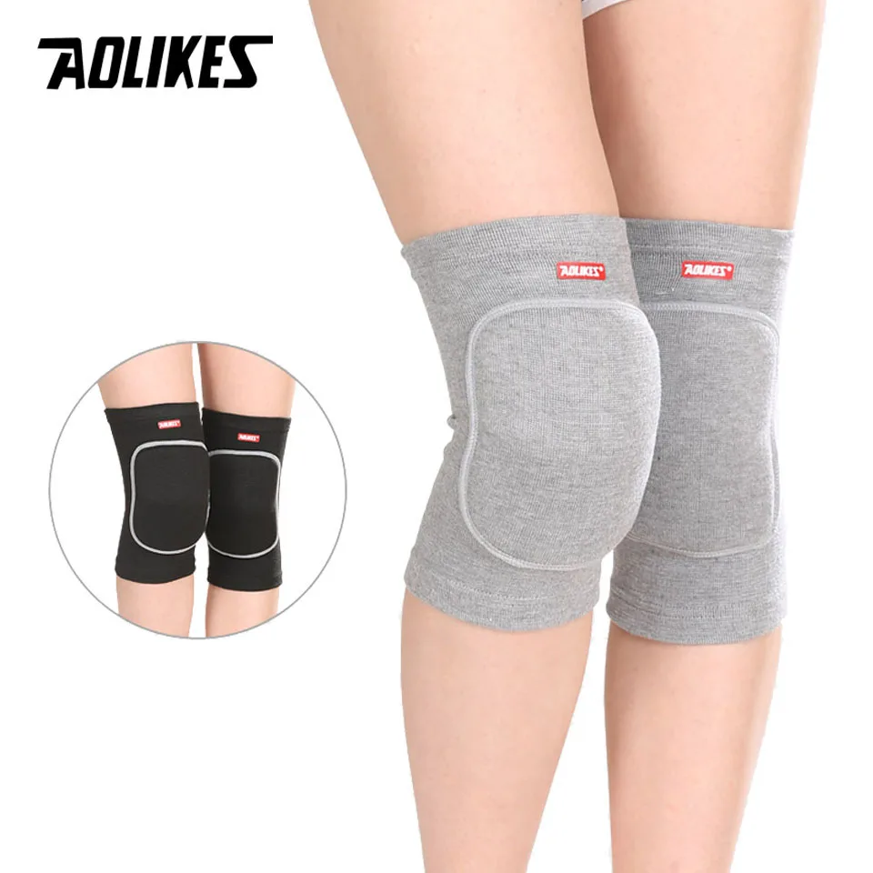 AOLIKES 1 Pair Non-Slip Knee Brace Soft Knee Pads Breathable Knee Compression Sleeve for Dance Volleyball Basketball Running