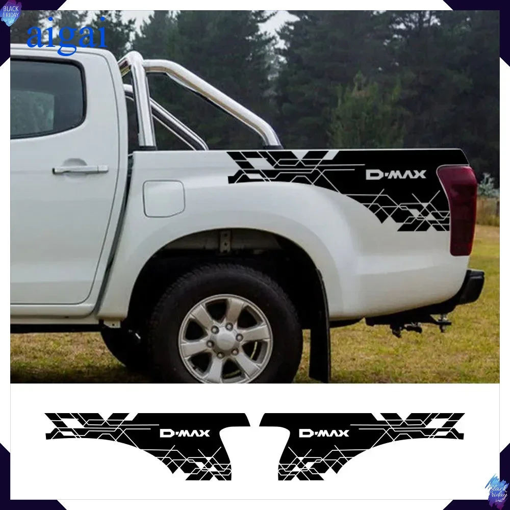 Pickup Trunk Bed Container Side Stickers for Isuzu Dmax D Max Truck Graphics Decor Cover Car Vinyl Decal Auto Tuning Accessories