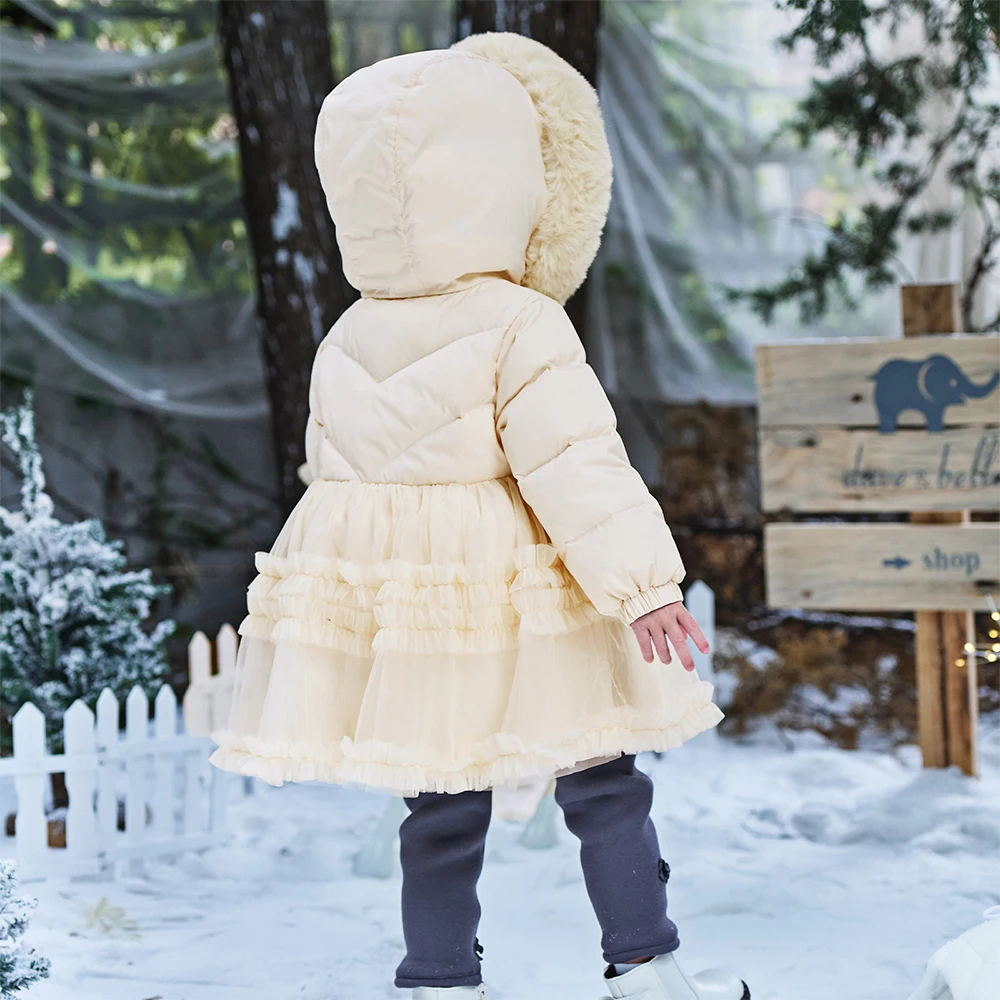 デイブベラガールズダウンジャケット秋冬ベビーガールファッショ - Baby Clothing Zipper のレビューと価格