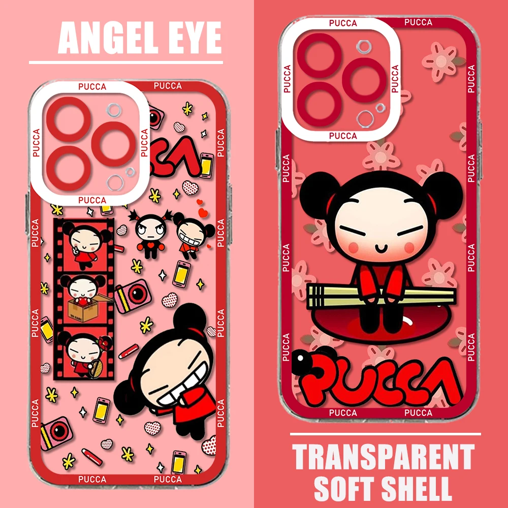 Cartoon Doll Phone Case For P-PUCCAS iPhone 16 15 14 13 12 11 Mini Pro Max X XR XSMax 7 8 Plus SE20 Transparent Cover