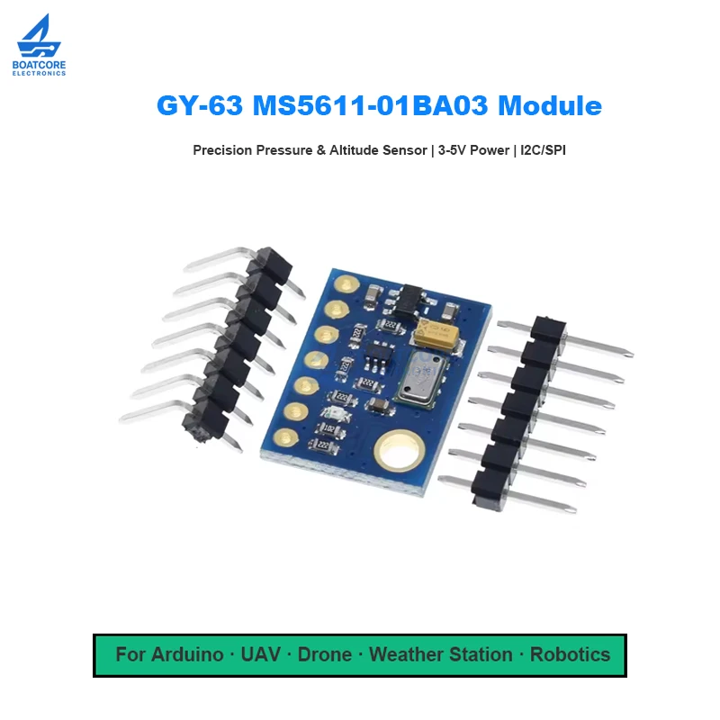 1PCS GY-63 MS5611-01BA03 Precision Pressure Sensor Module High Accuracy Barometer Altitude Height Sensor for Arduino