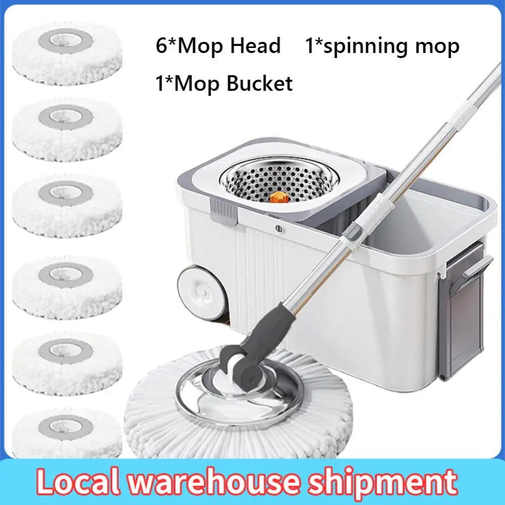 

Household Cleaning Automatic Spin Mop 360 Spinning Floor Cleaning System with 6 Replacement Refills for Household Floor Cleaning