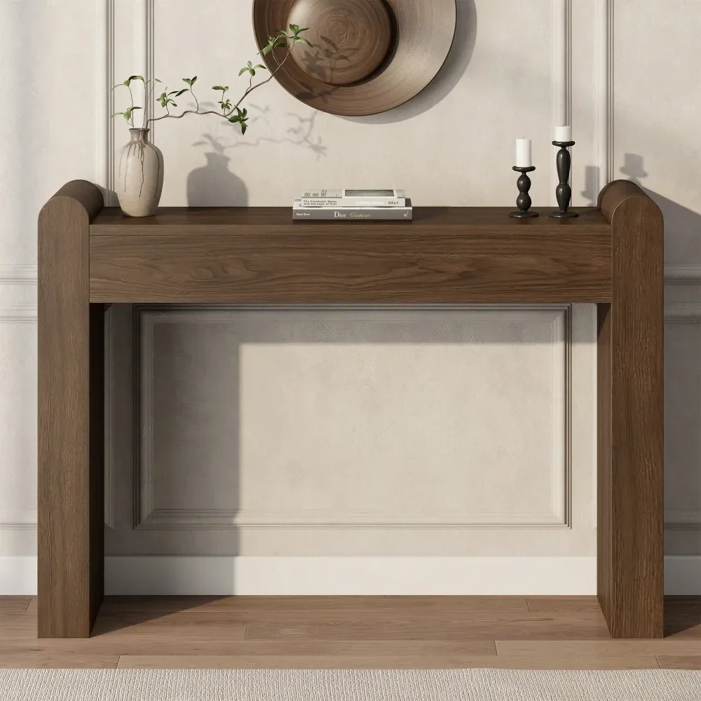 

Console Table For Entryway, 47 Arc Sofa Table Behind Couch, Farmhouse Foyer Table Entryway Table For Living Room, Hallway, Entr