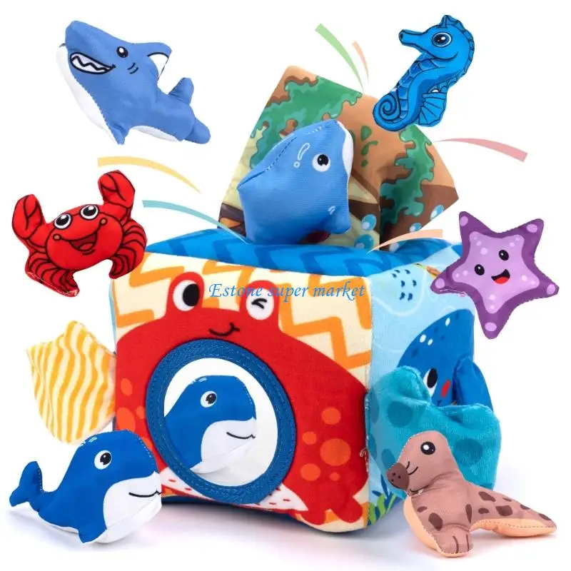 090B Ocean Plush Play Set with Sea Animals for Kids Age 3+ Learning