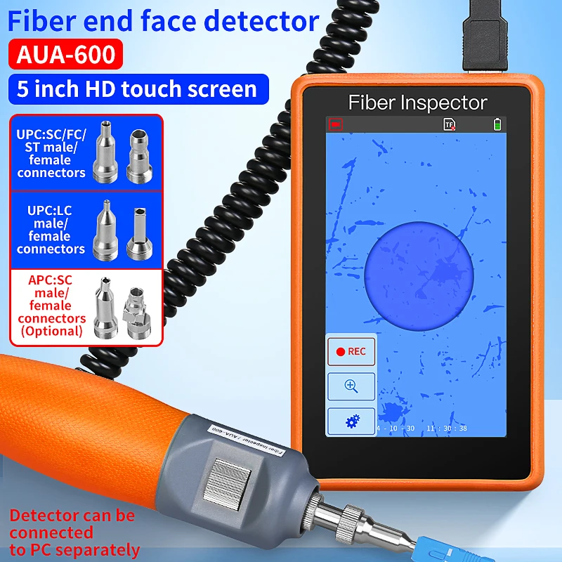 

COMPTYCO AUA-600 Fiber End Face Detector Fiber Video Display Probe Microscope SC FC ST LC Interface Optical Fiber Inspect Tool