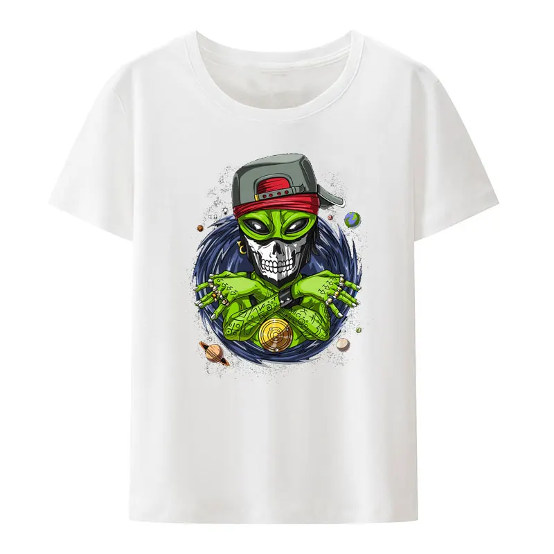 Alien Gangsta Space UFO Classic Modal Print Long Sleeve T-Shirt Slim Fit Youthful Trend Henry Collar Autumn Collection
