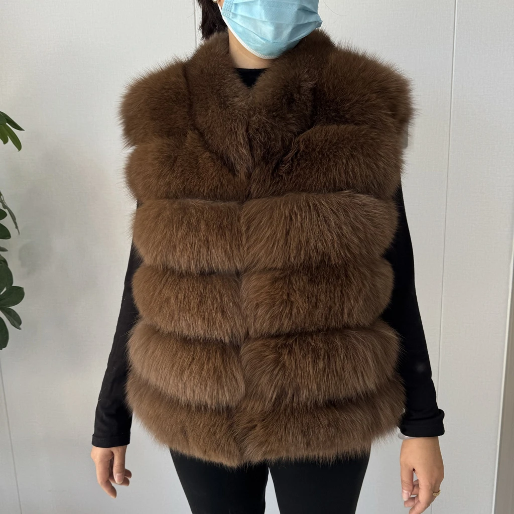 2026 NEW style Fox Fur Coat Real Winter New Outwears Women's Fashion Luxury Jacket High Quality Clothing Natural And Stand Colla