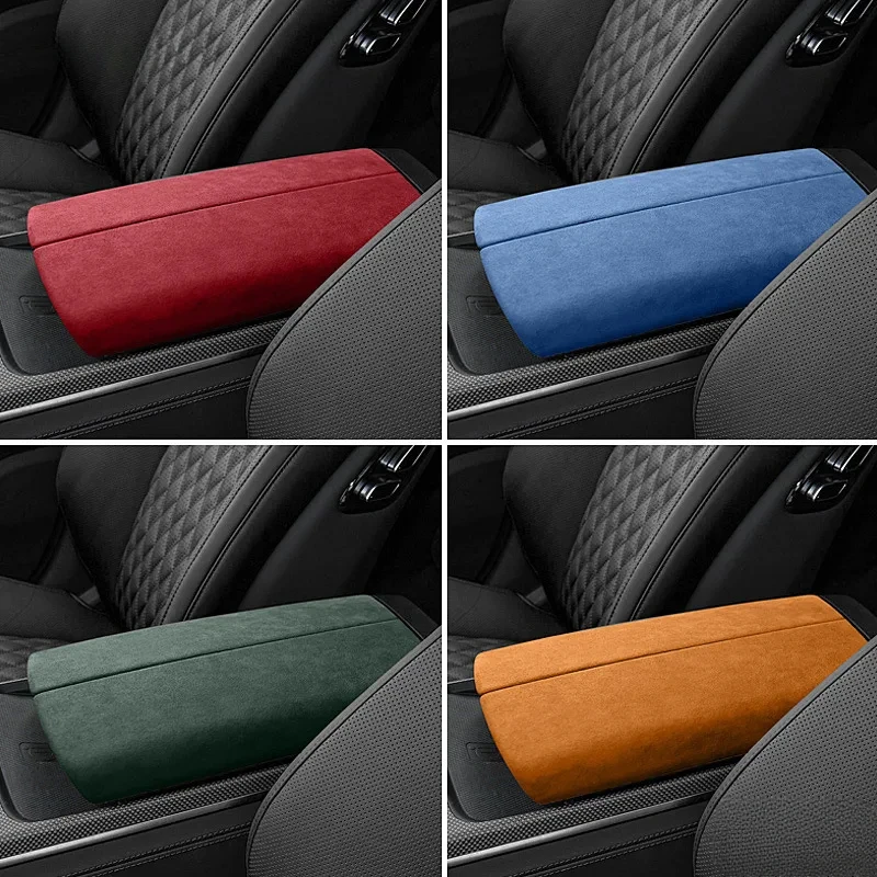 Suitable for BYD Han Alcantara Suede Car Center Armrest Box Cover With Central Control Storage Box Protective Cover