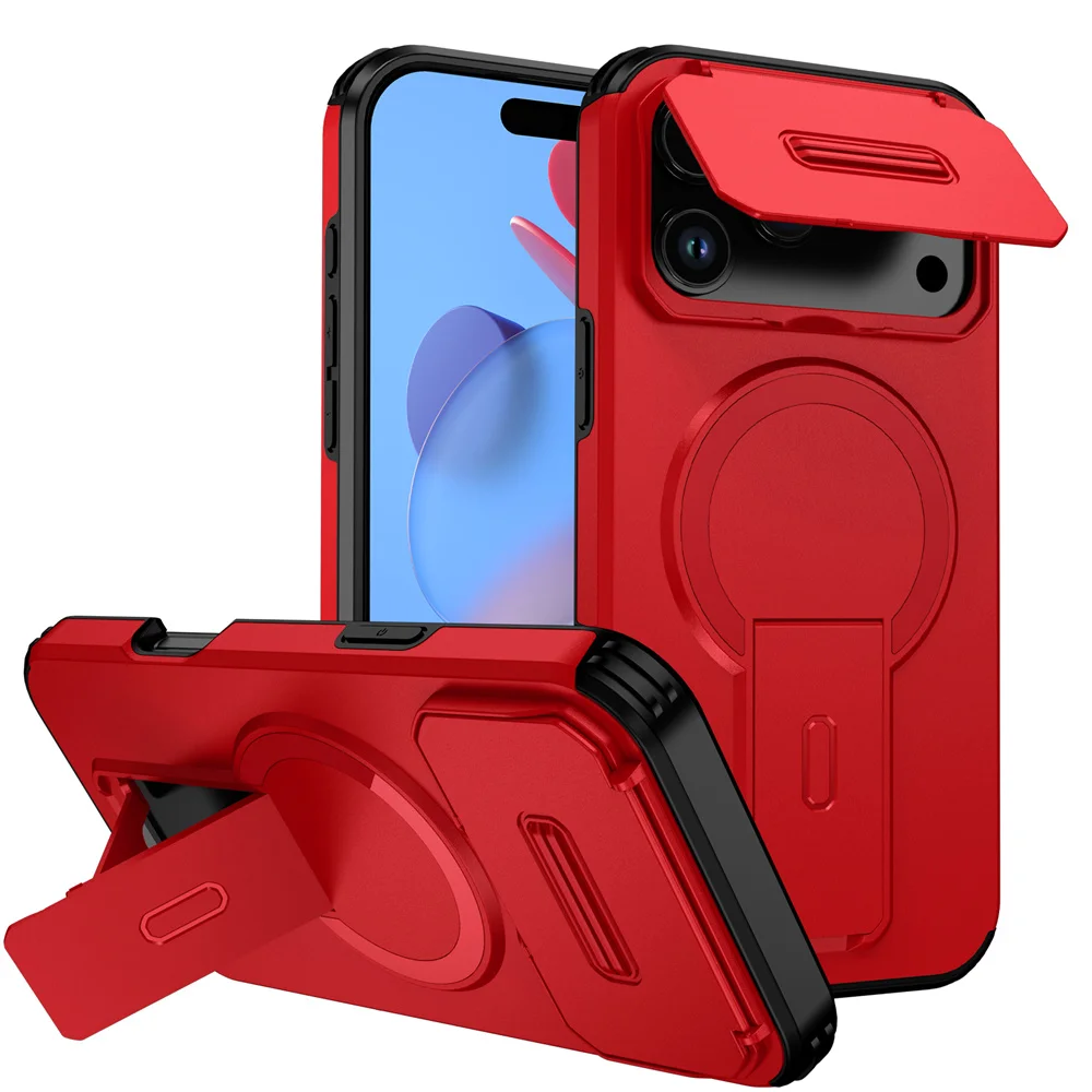 Shockproof Foldable Magnetic Stand Phone Case For iPhone 18 17 16 15 14 13 12 11 Pro Max Air 16E Full Body Lens Protection Cover