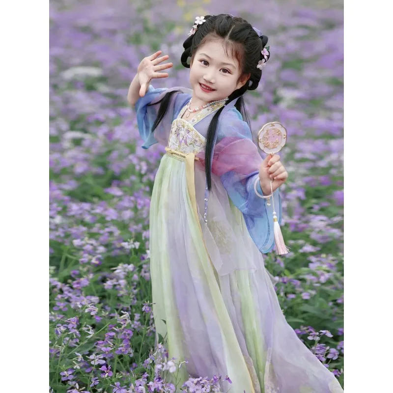 

Girls' Hanfu new autumn ancient style new Chinese style super fairy chest skirt little girl Chinese style Tang dress