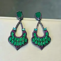 Bilincolor Trendy Vintage Green Earring for Women