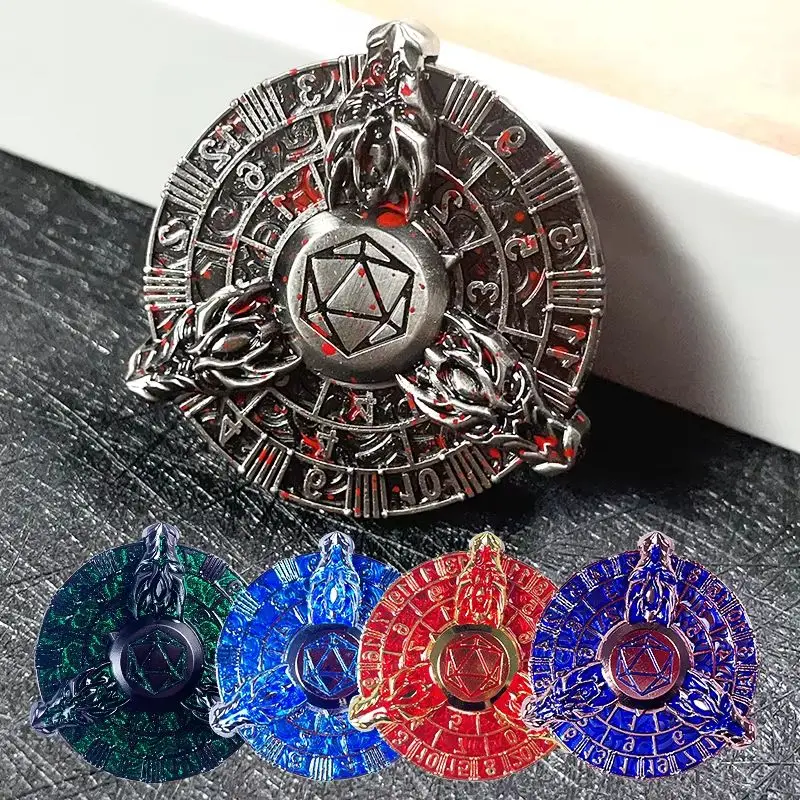 

Гироскоп на кончике пальца 7 в 1 с кубиками DND, аксессуар для ролевых игр для RGP Dungeons & Dragons, вращающаяся рулетка, компас