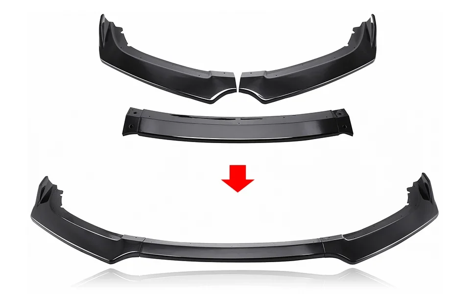 3PCS Front Bumper Lip Spoiler Side Splitters Guard Body Kit Deflector For Honda Civic 2016 2017 2018 2019 Car Accessories