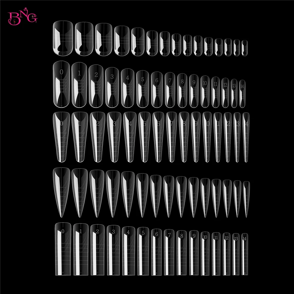 BNG Nail Dual Forms für Poly Extension Gel Nagelformen für Builder Gel Wiederverwendbare 15-Größen Acryl-Nagelformen-Sets für die Maniküre – Detail 11