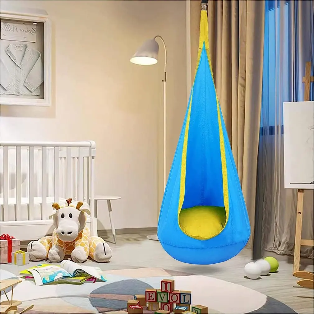 New Children's Hanging Chair Portable Parachute Cloth Swing Bed Indoor Courtyard Model with Inflatable Cushion Hanging Chair