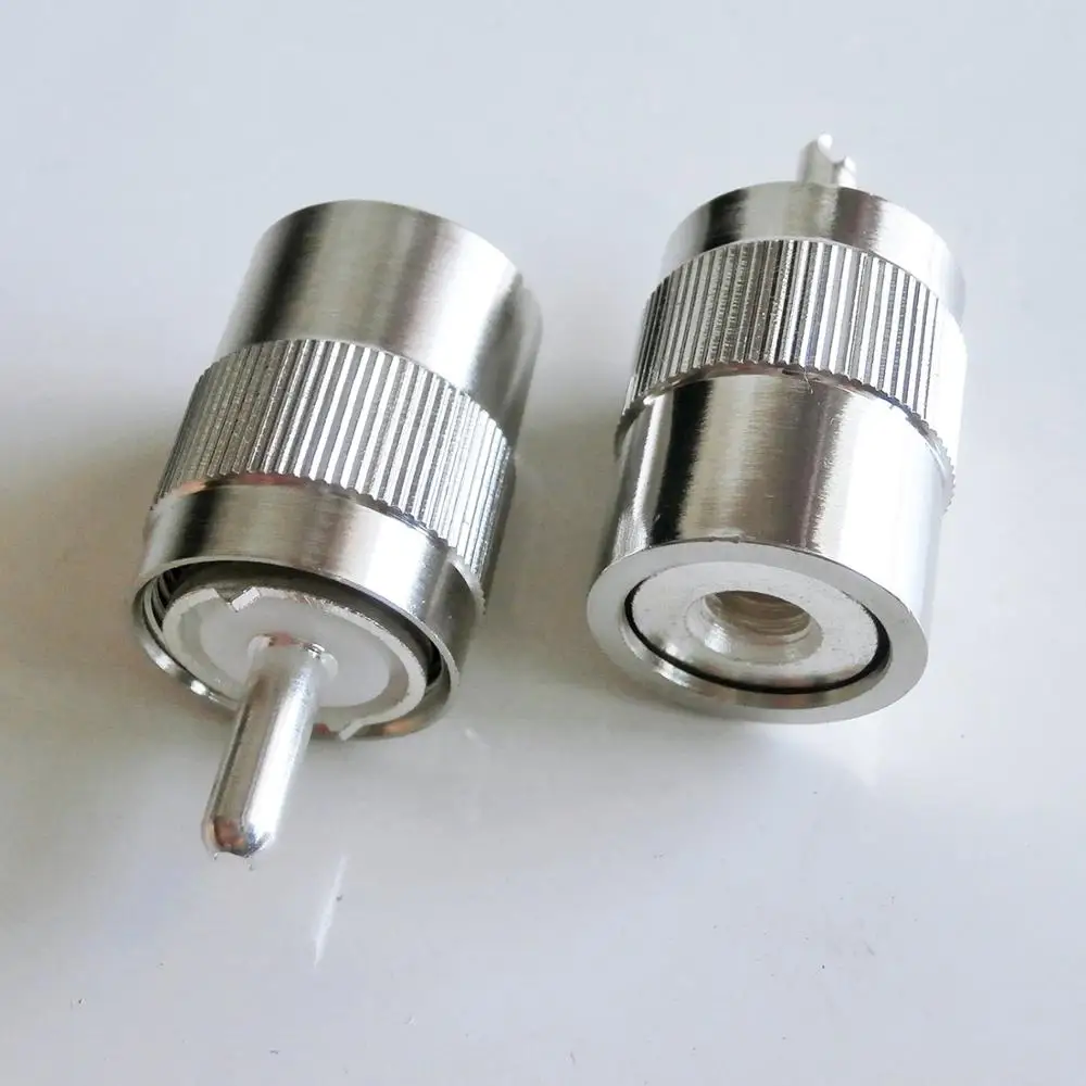 

10X Pcs Connector PL259 SO239 UHF Male solder Cup For RG58 RG142 RG223 RG400 LMR195 Cable Brass silver Plated RF Coaxial Adapter