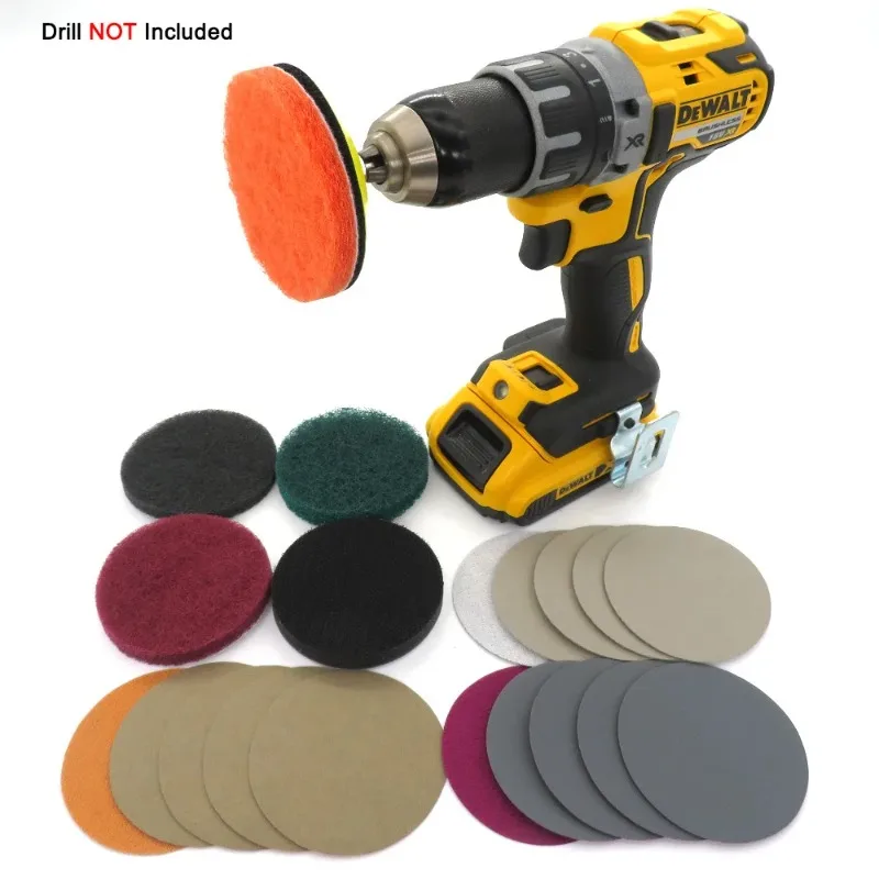 

DIY комплект автомобильных фар, полировка, восстановление, без дрели (21 шт.), комплект для ремонта автомобильных фар, шлифовальные диски для ухода за автомобилем, адаптер для дрели M16