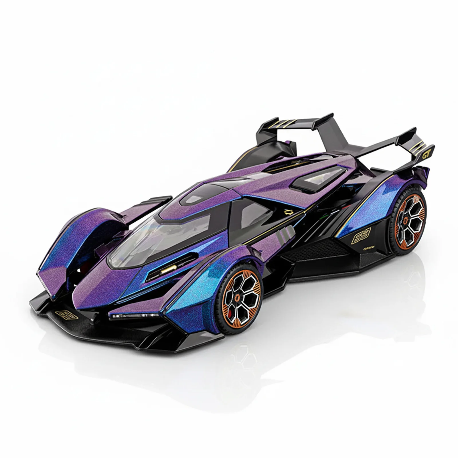 1-18-v12-ダイキャスト合金スポーツカーモデルおもちゃサウンドライトプルバックドアオープンミニチュア車両少年貴重なギフト