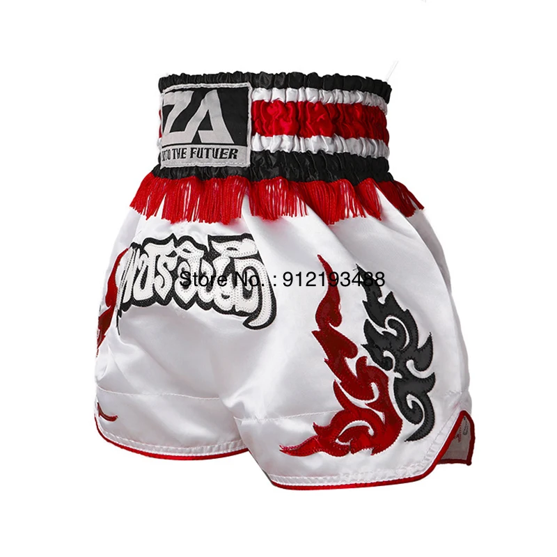 Muay Thai Shorts Embroidery Boxing Shorts Child Men Women Fighting Kickboxing Pants Retro Grappling Martial Arts MMA Clothing