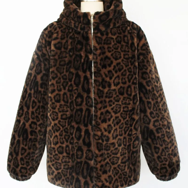 2025年新作 メンズ レオパード柄 フェイクファー ジャケット カラーブロックデザイン 厚手 暖かい プラッシュ ふわふわファー トレンド カジュアル フード付きジャケット トップス