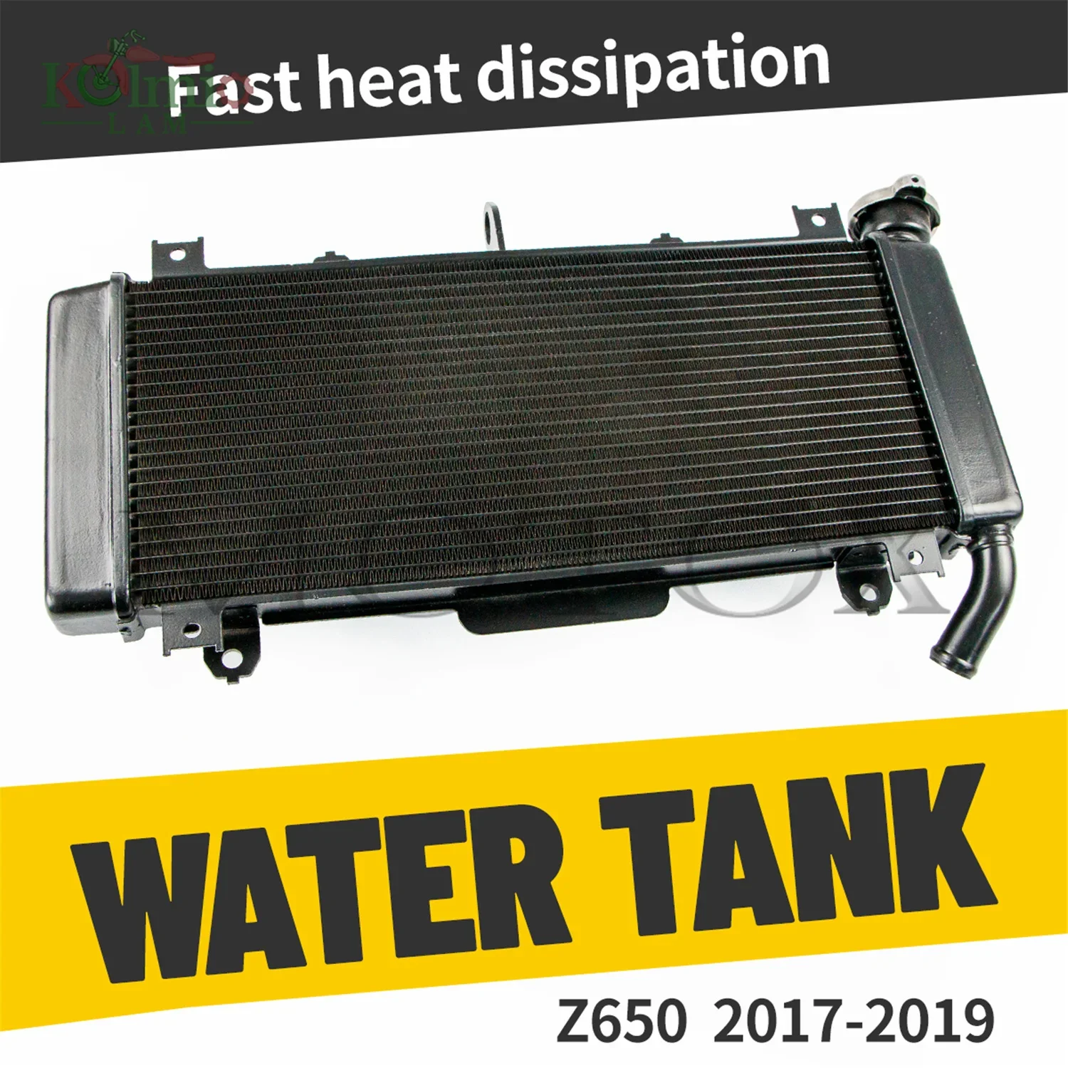 Fit for Cooler  Water Tank Kawasaki Ninja 650 Z650 ER6F EX650 Motorcycle 2017 - 2019 2018 Aluminium Radiator