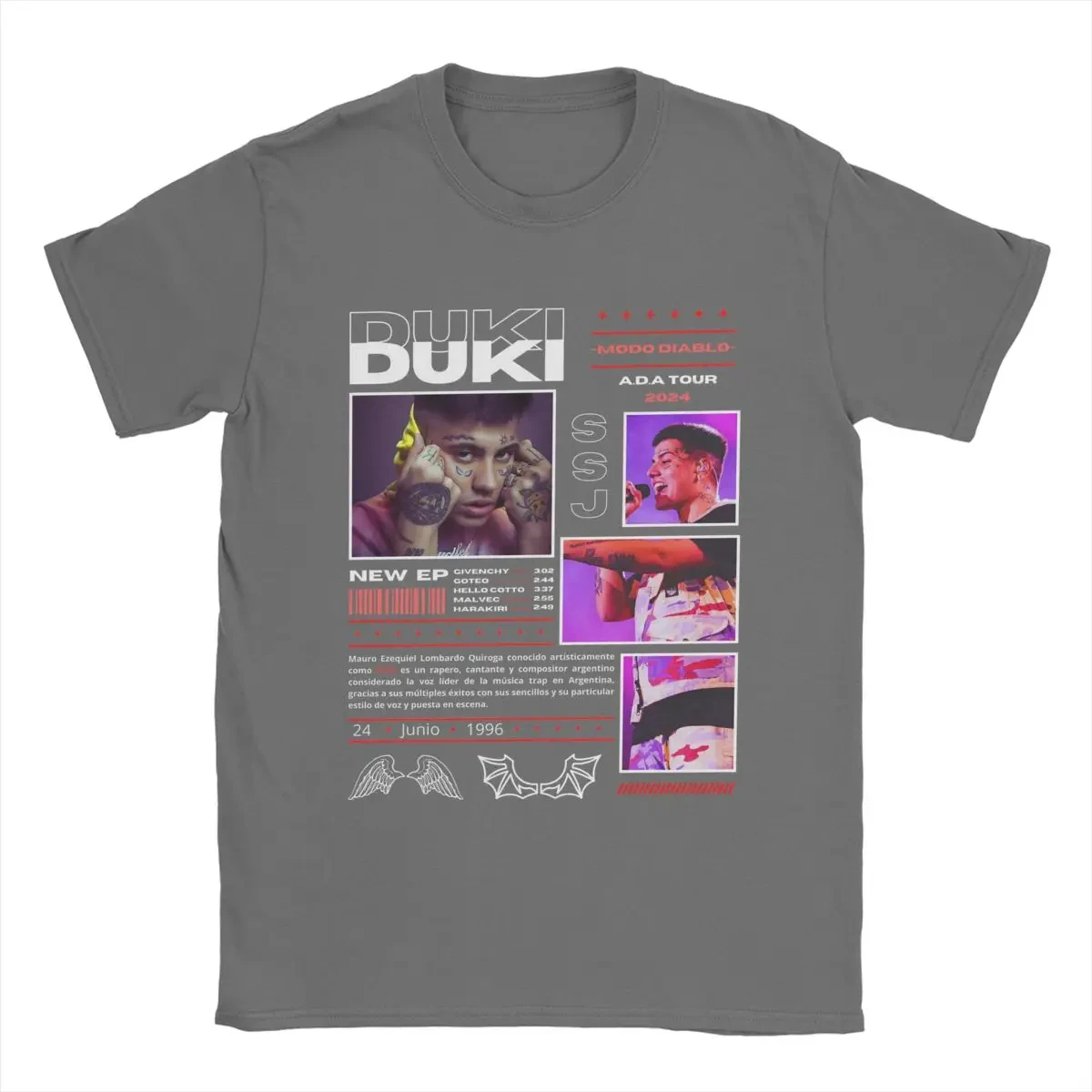 Summer Duki Singer Rapper for Men Women T Shirt Album Tour 2024 Merch Funny Tees T-Shirts Pure Cotton Classic Clothing 71810