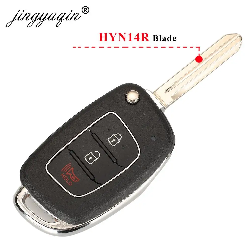 Jingyuqin 5pcs Flip Remote Car Key Shell per Hyundai Santa Fe Creta Elantra Verna Solaris IX25 IX35 IX45 HB20 lama orizzontale