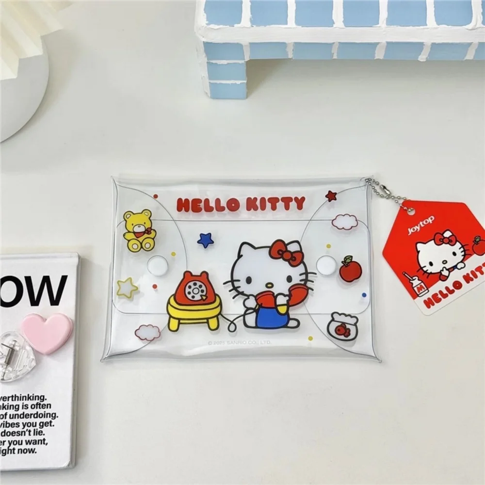 Genuine Sanrio Hello Kitty B6 Snap-Closure Document Pouch Cartoon Kt Cat PVC Waterproof File Bag Student Stationery Storage Bags