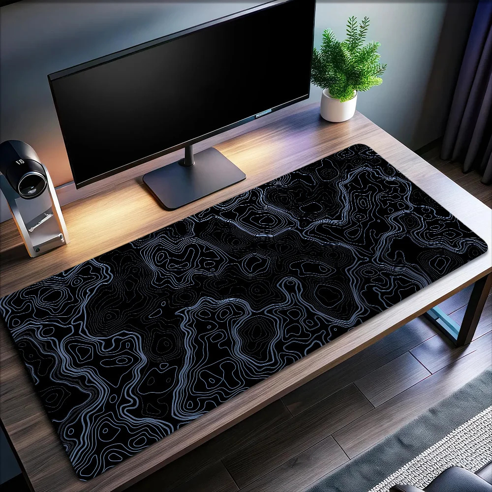 Map Multi Grey Abstract Topographic Mouse Pad Non-slip Thickened Large Writing Lockedge Office Student Gaming Cushion MousePad