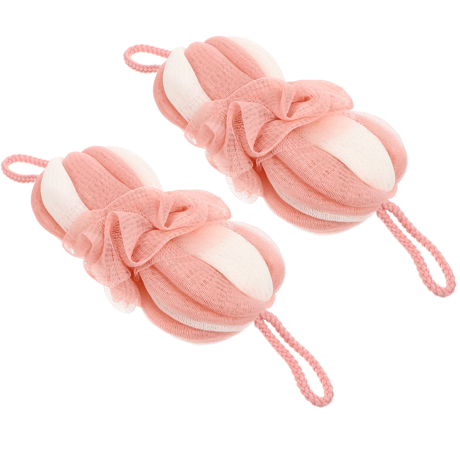 

2pcs Adorable Bath Balls Cute Shower Scrub Sponges Foaming Mesh Bathing Balls Durable Household Travel Hotel Gift