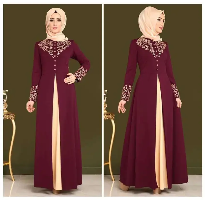 Muslim Dress Womens  Fashion Abaya Dubai  Appliques  Turkey   Women Elegant Long 