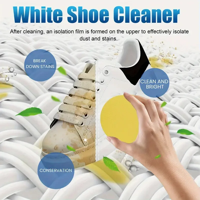 LOORSAN Multifunctional White Shoe Cleaning Cream, No Washing Wipe Clean Sneaker Cleaner, Rapid Stain Removal for Bright As New - view 5
