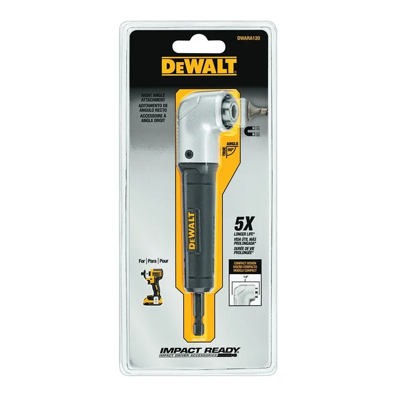 DEWALT DWARA120 IMPACT READY MAXFIT Right Angle Magnetic Attachment Compatible with Any 1/4" Internal Hex Impact or Dril Driver