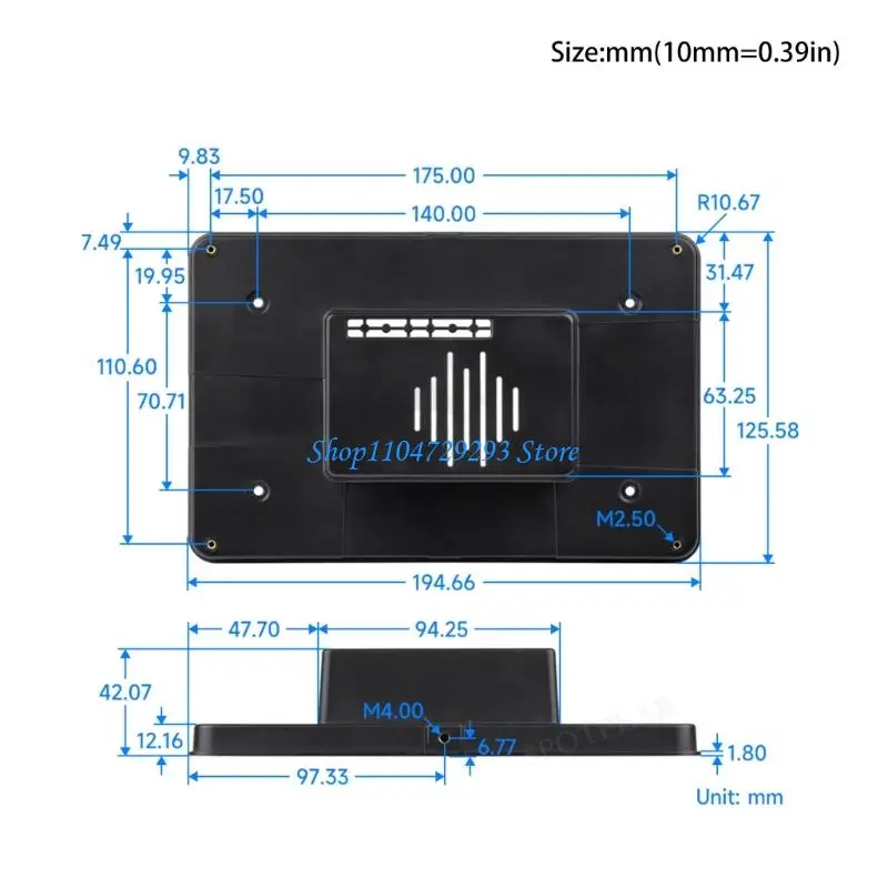 High Compatibility Plastic Case for Development Board 7inch Touchable Screen Secure Mounting Housing Case Protective Cover