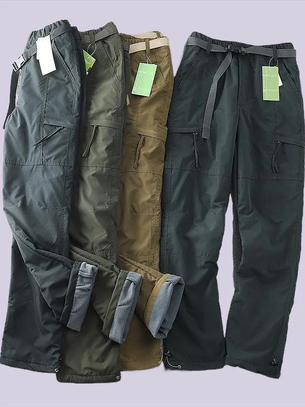 

Мужские зимние повседневные брюки с прямыми штанинами на подкладке, ветрозащитные, водонепроницаемые, мягкие, эл., спецодежда, модные брюки...