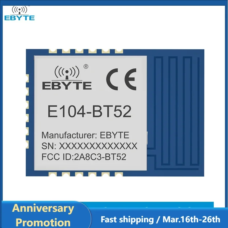 DA14531 2.4GHz BLE 5.0 Bluetooth to UART Module Low Power Consumption Wireless Transceiver Module EBYTE E104-BT52