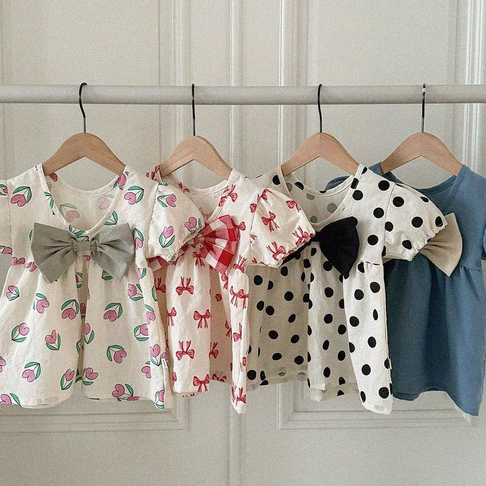 

2026 Summer New Girls Bow Dress