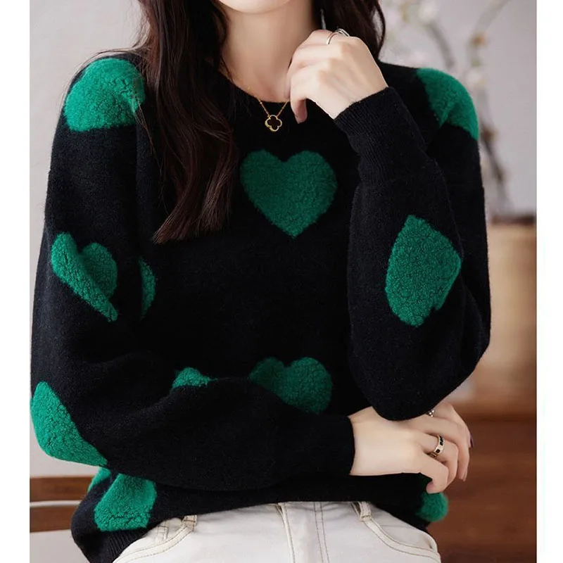 New Autumn/Winter Fashion Trend Japanese Lazy Style Round Neck Loose Versatile Slim and Fashionable Women\'s Long Sleeve Sweater