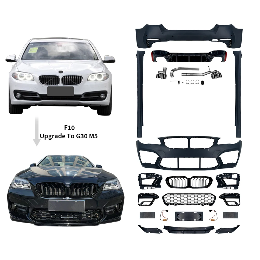 Full Set Car Facelift Rear Front Bumper G30 M5 Bodykit Body Kit for BMW 5 Series F10 F18 2011-2017 Change Upgrade To G30 M5 LCI