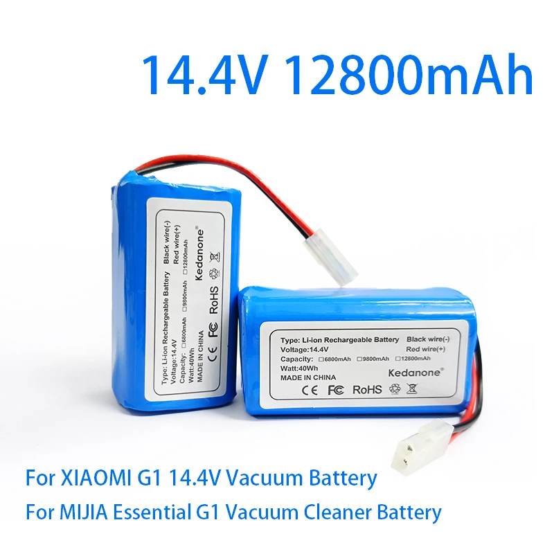 

New 18650 14.4V 12800mAh Rechargeable Lithium Ion Battery Pack,For XIAOMI Essential G1 Vacuum-Mop Cleaner Replacement Battery