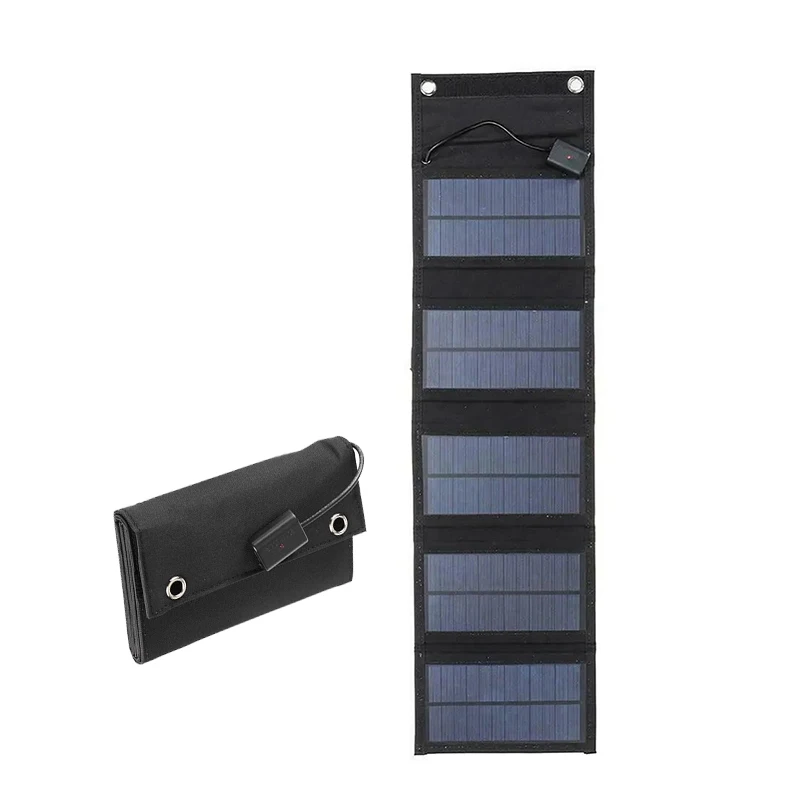 

10W Portable Travel Size Foldable Solar Panel Bag 5V with USB Charger 15W for Mobile Phone Camping Power Bank Fast Charging