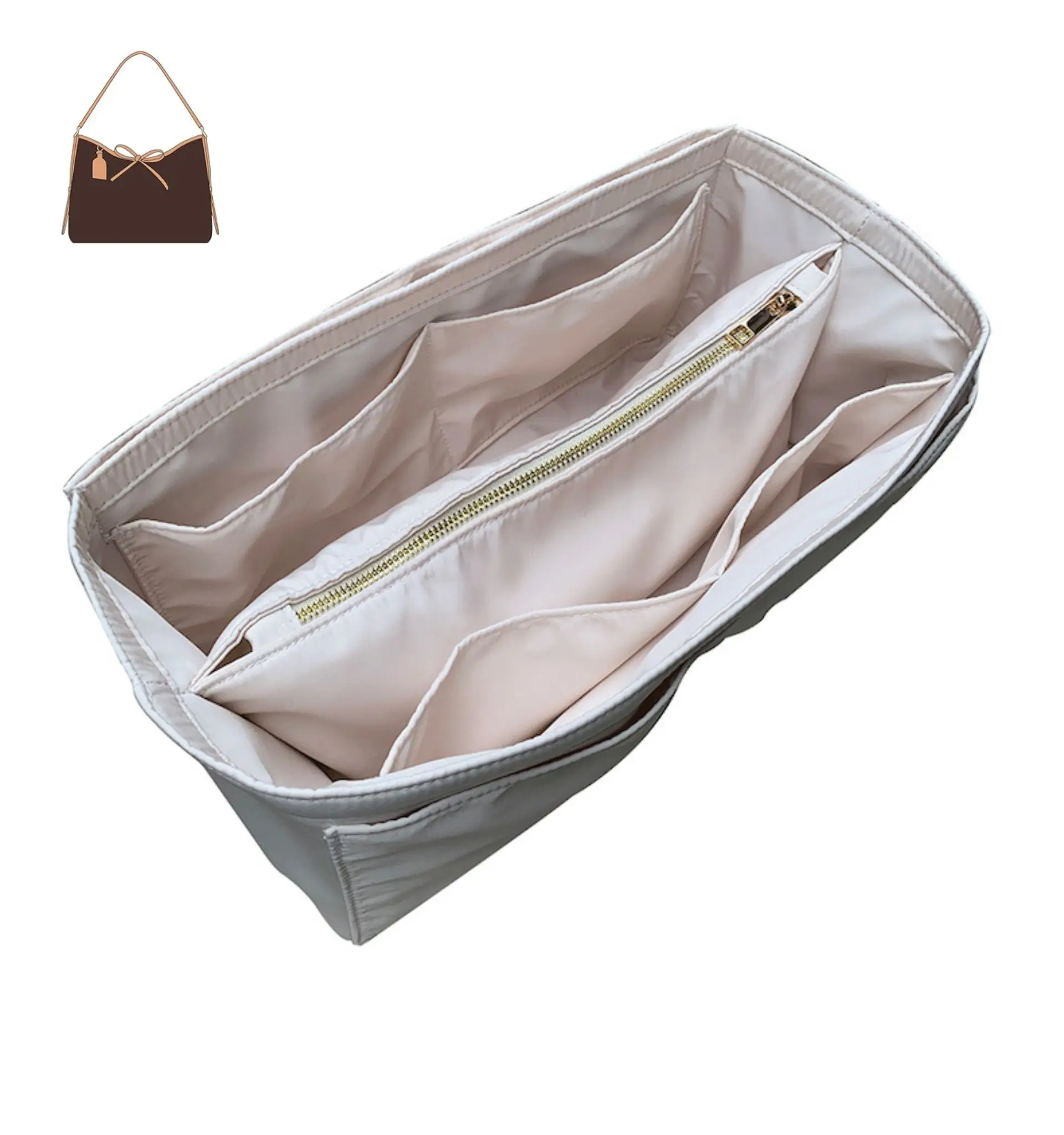 

Организуйте внутреннюю сумочку для переноски PM мм, вставные сумки, органайзер, сумка для макияжа, портативный формирователь основания, нейлон премиум-класса (ручная работа)